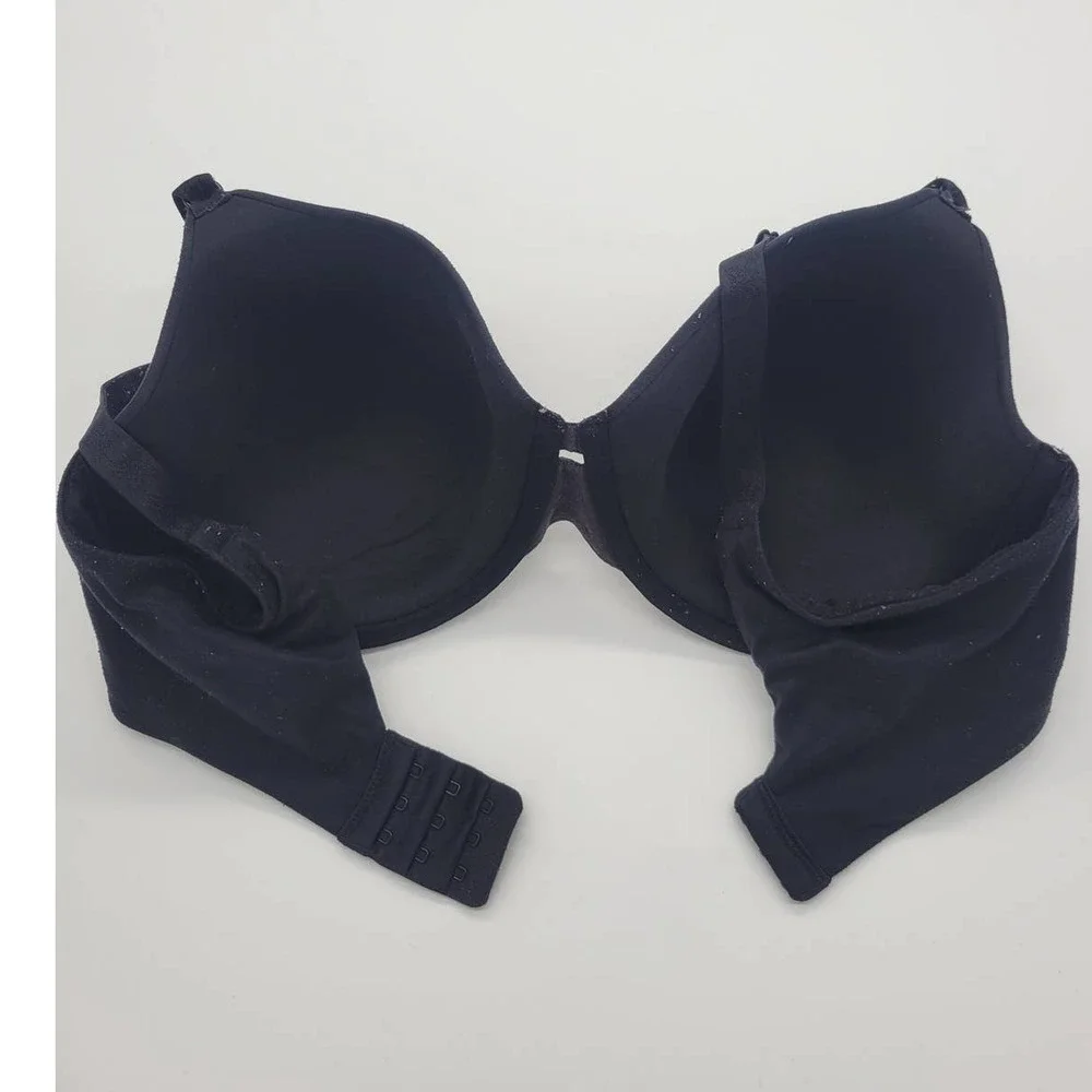 Warners Full-Coverage Bra Cloud 9‎ Backsmoother Black Underwire Size 34D